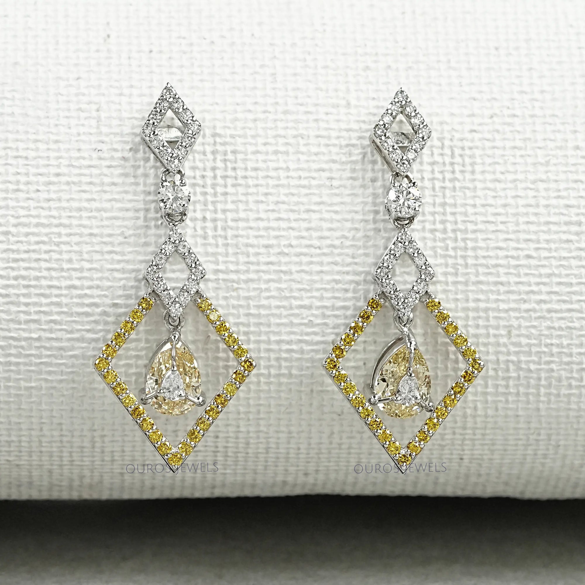 Kite Shape Pear Diamond Dangle Earrings Earrings