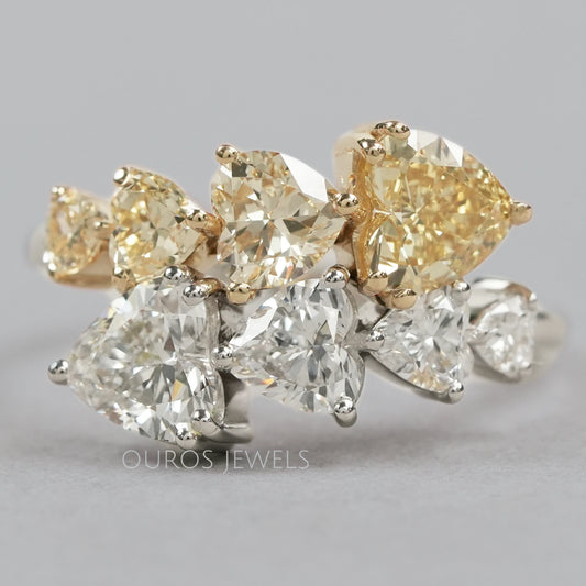 Yellow Heart Cut Lab Grown Diamond Bypass Ring Rings