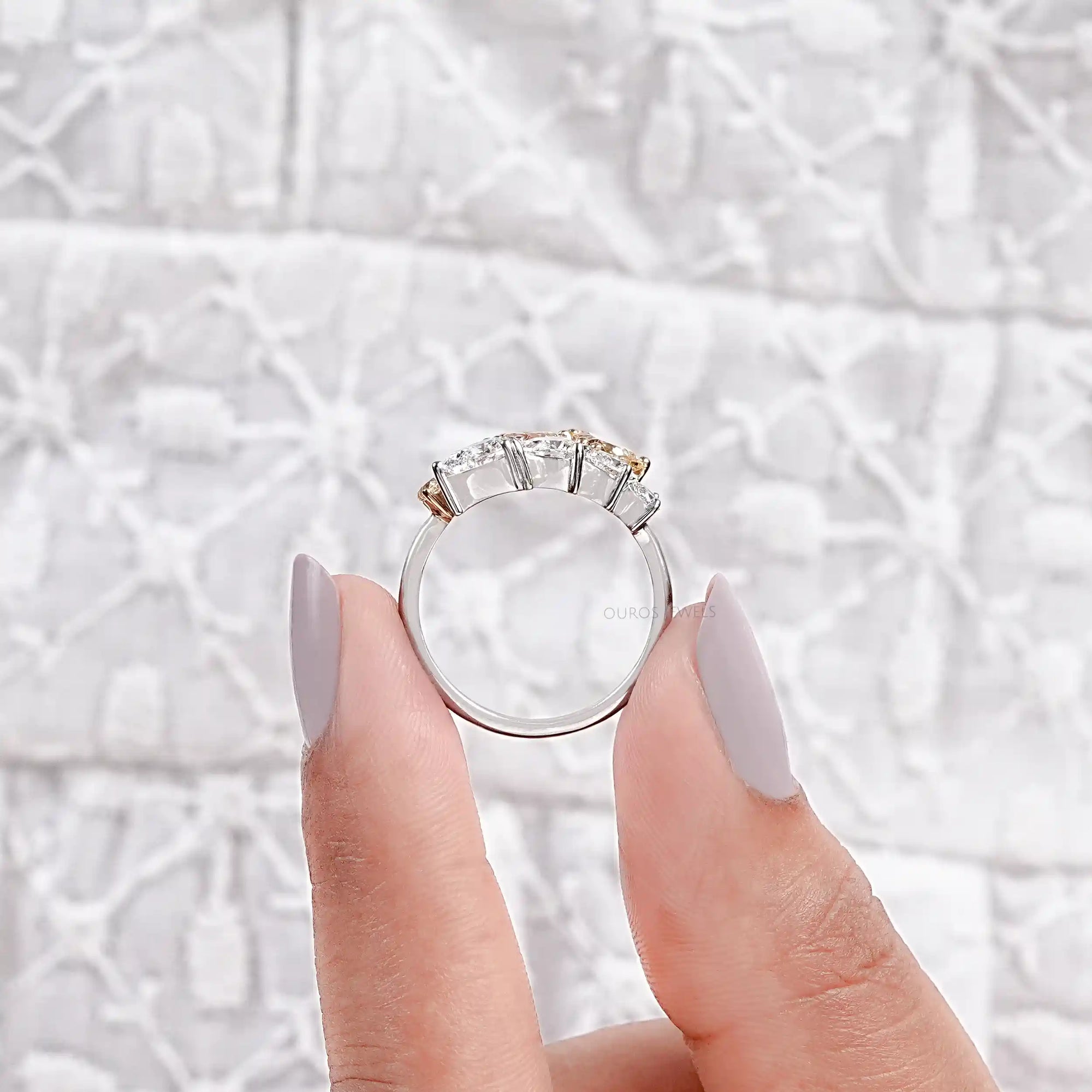 Fancy Yellow Heart Cut Lab Diamond Bypass Ring Ring