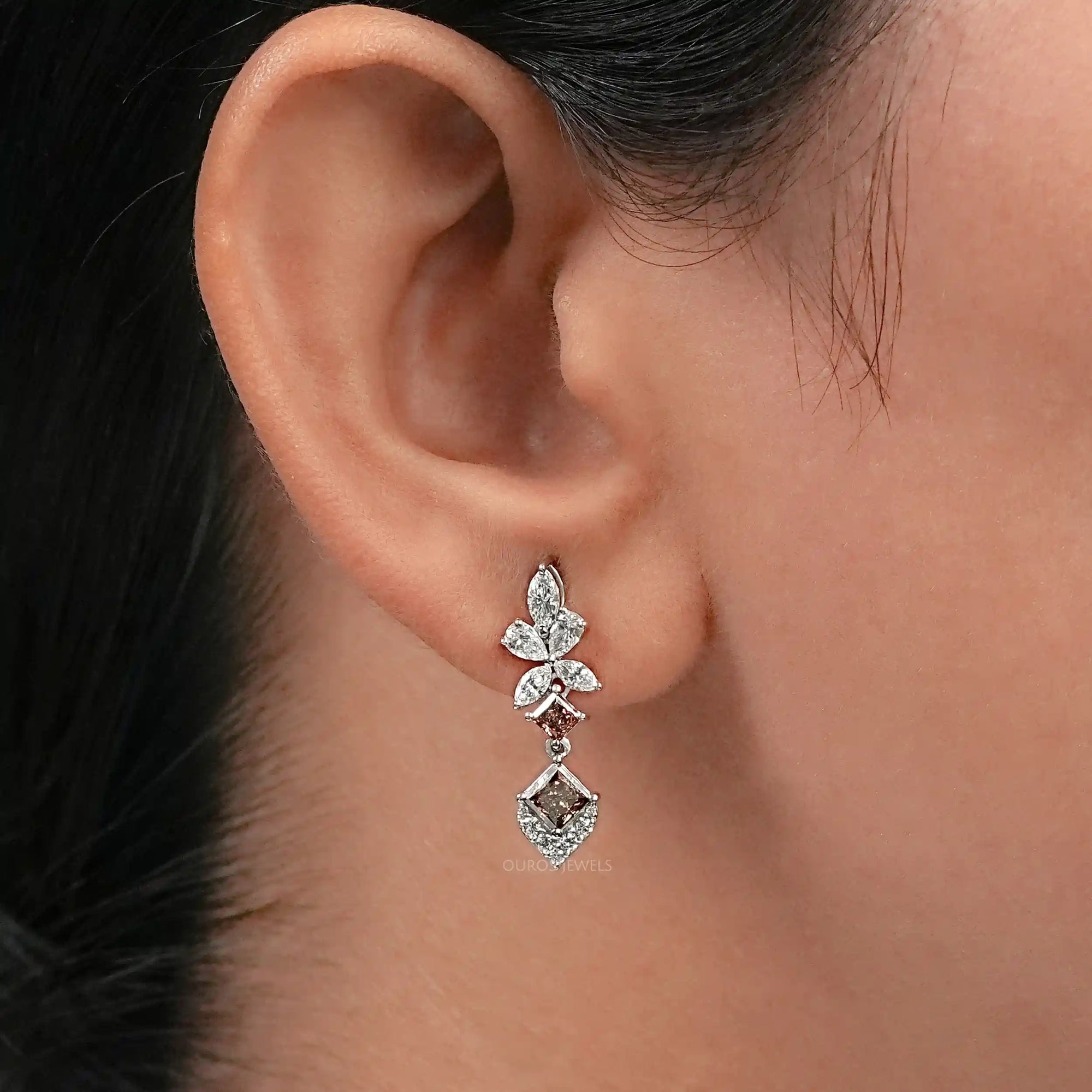 Chocalate Princess Lab Diamond Drop Earrings Earrings