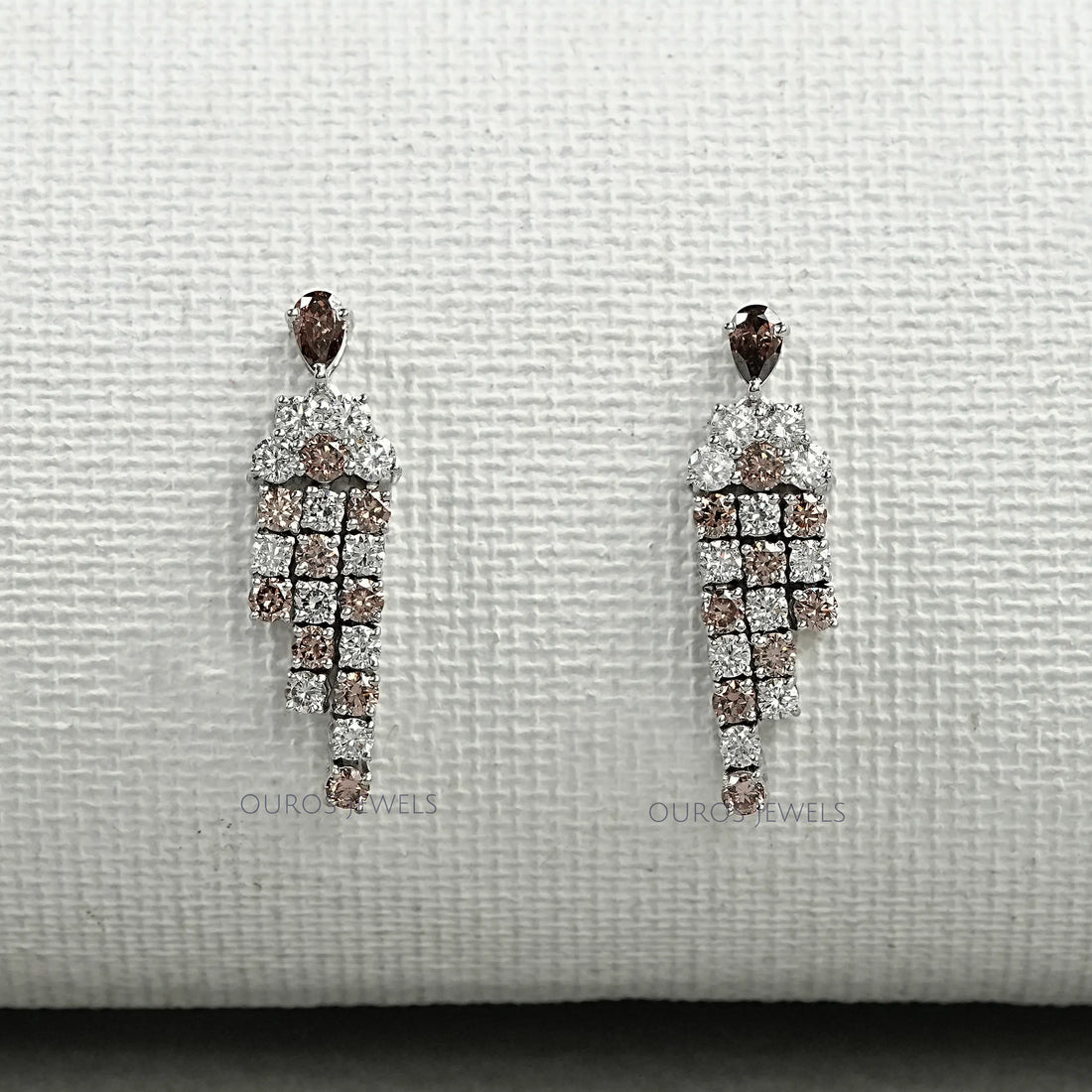 Champagne Diamond Dangle Earrings