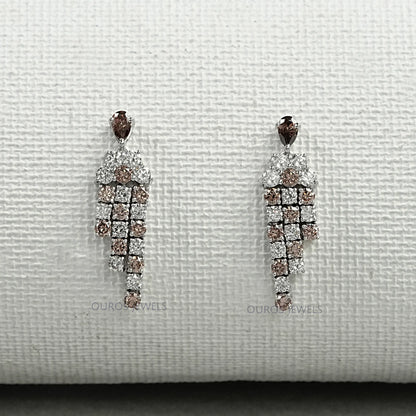 Champagne Diamond Dangle Earrings