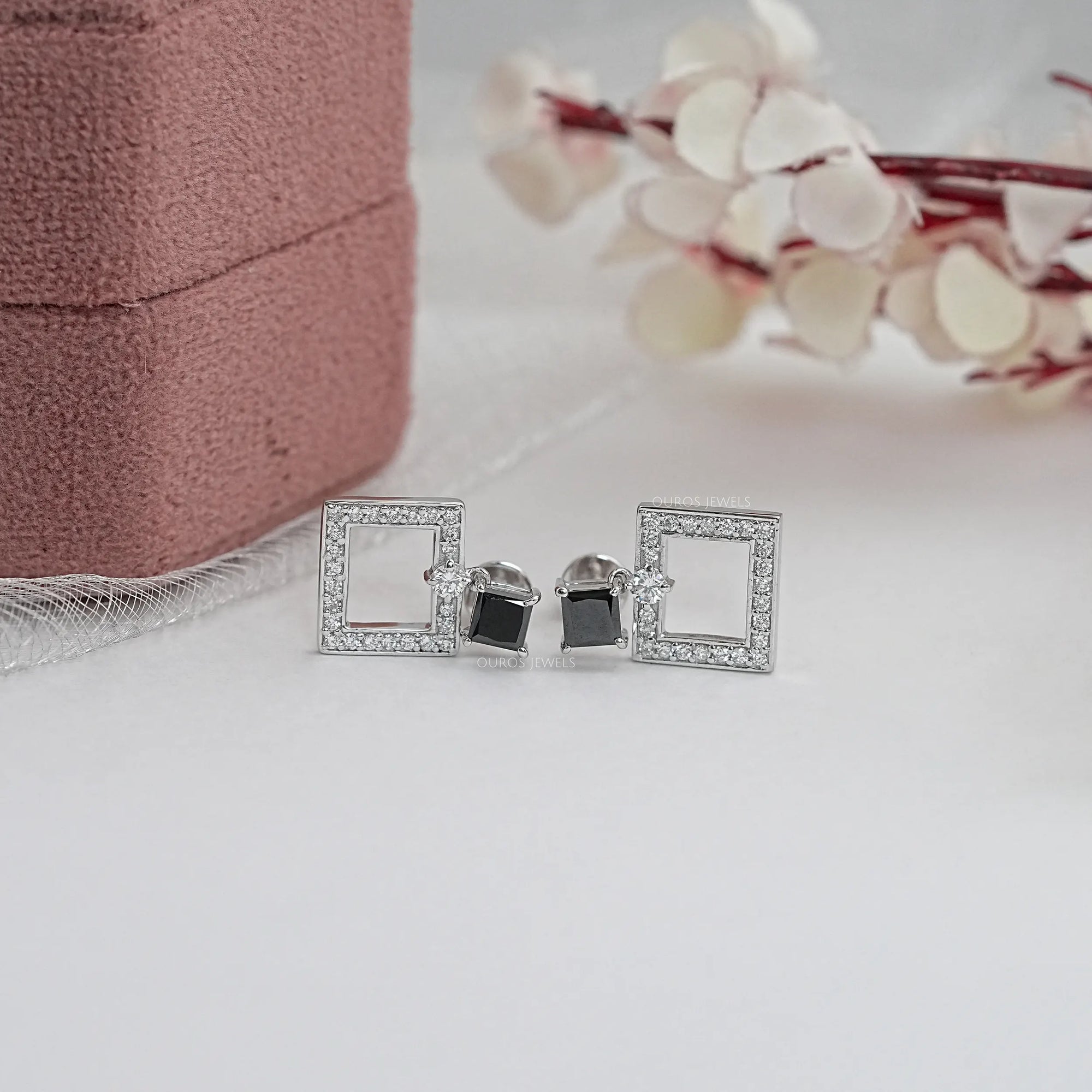 Black Princess Lab Diamond Drop Earrings Earrings
