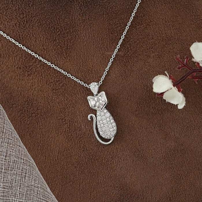 Antique Cat Cut And Round Diamond Pendant