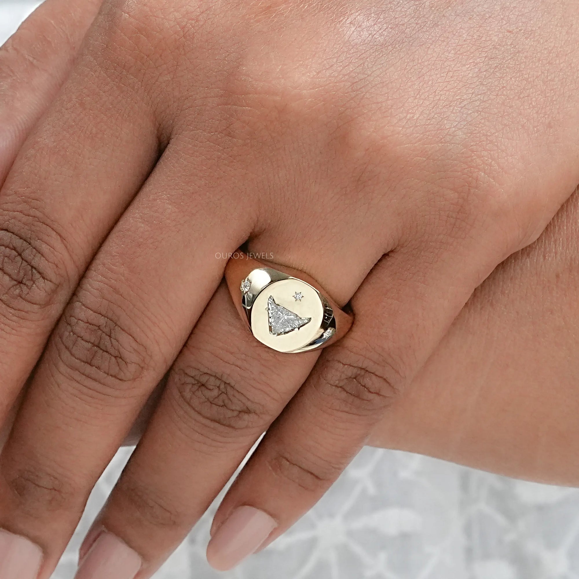 Antique Bull Cut Lab Diamond Wedding Ring Rings