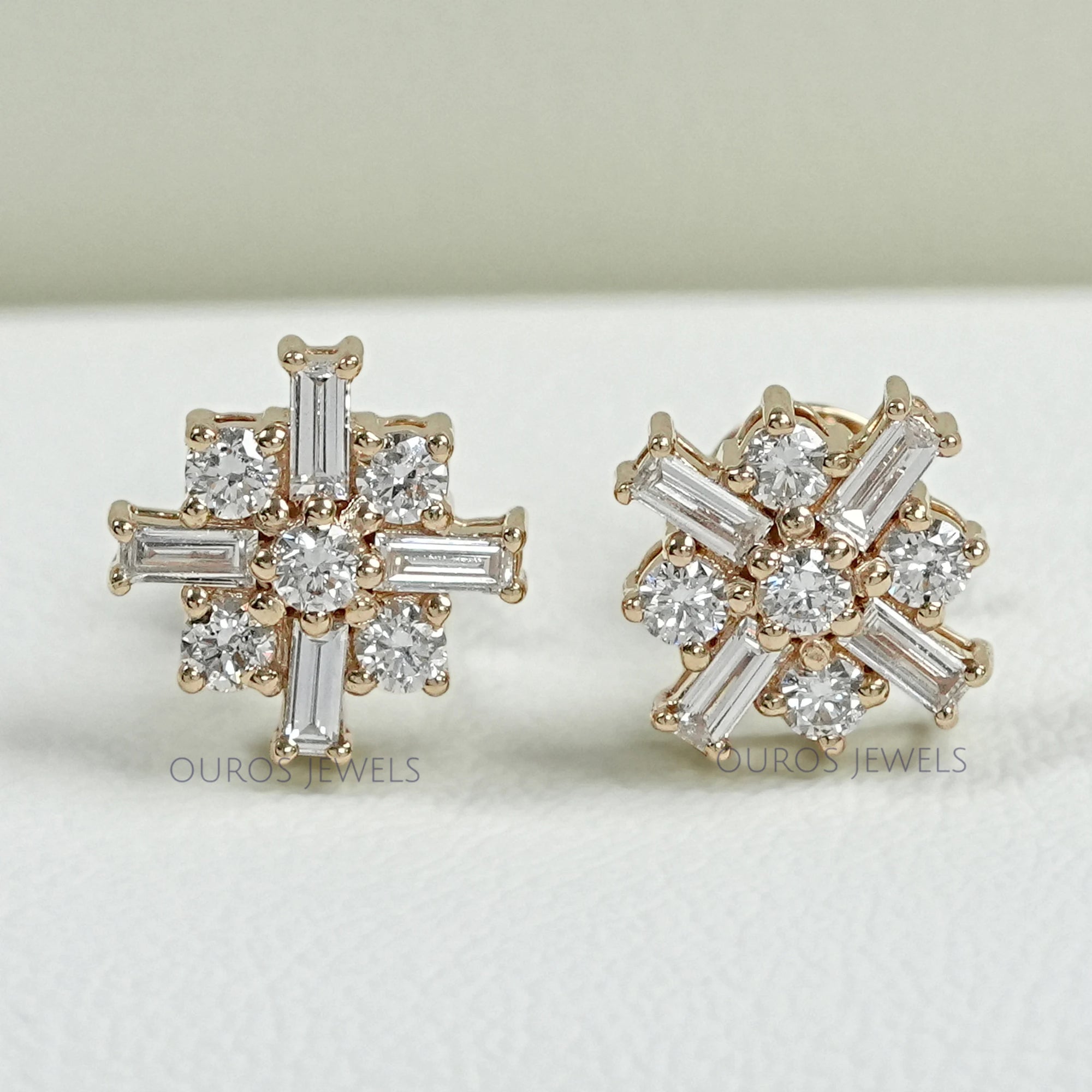 Antique Baguette Cut Lab Diamond Earrings Earring