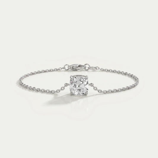 Multi Lab Diamond Bezel Set Solitaire Chain Bracelet 