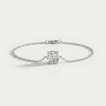 Old European Round Diamond Solitaire Bracelet