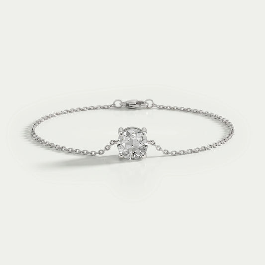 Multi Lab Diamond Bezel Set Solitaire Chain Bracelet 