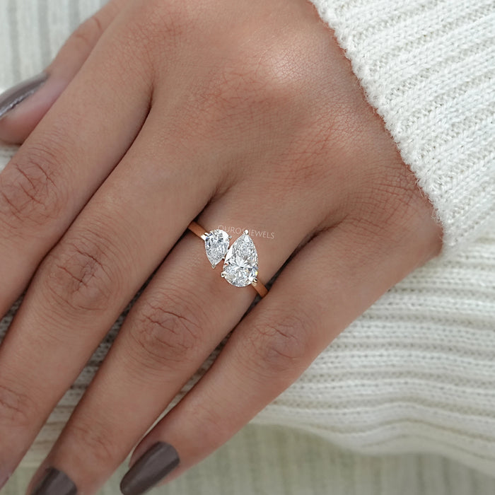 Two Pear Lab Diamond Toi Moi Engagement Ring