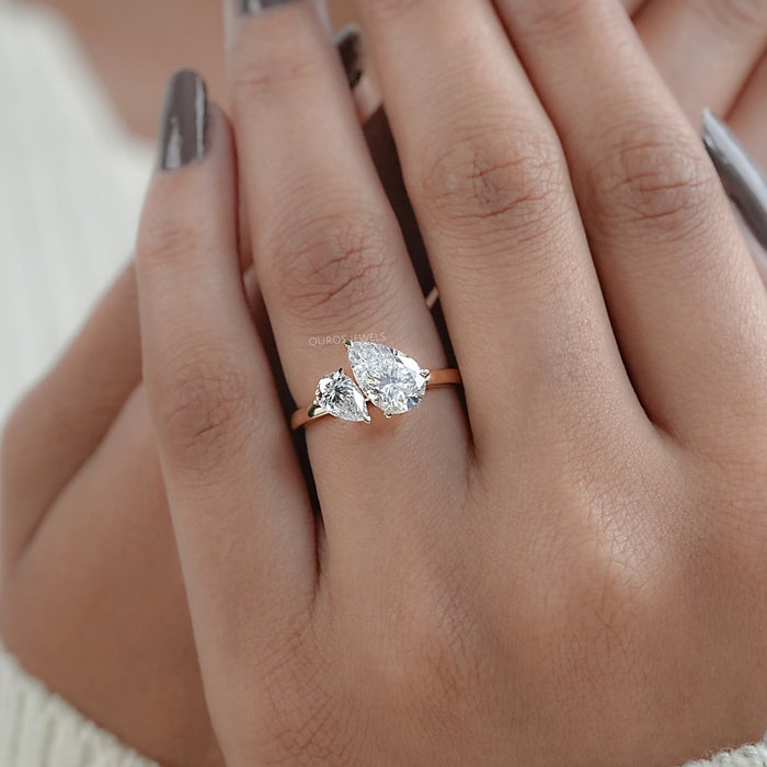 Two Pear Lab Diamond Toi Moi Engagement Ring