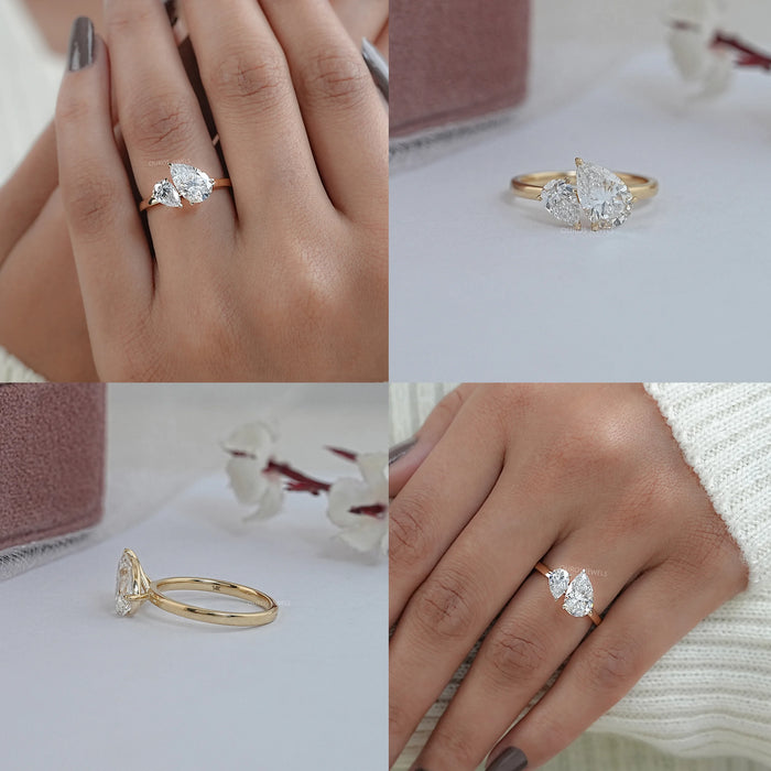 Two Pear Lab Diamond Toi Moi Engagement Ring