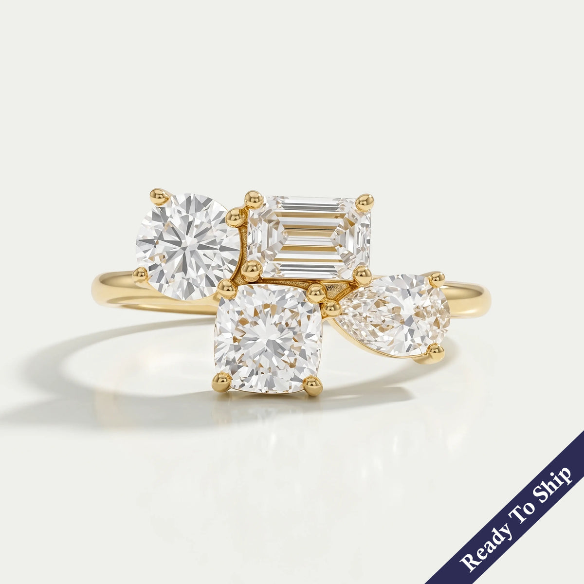 Toi Et Moi Pear Lab Grown Diamond Bypass Engagement Ring