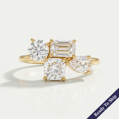 Toi Et Moi Pear Lab Grown Diamond Bypass Engagement Ring