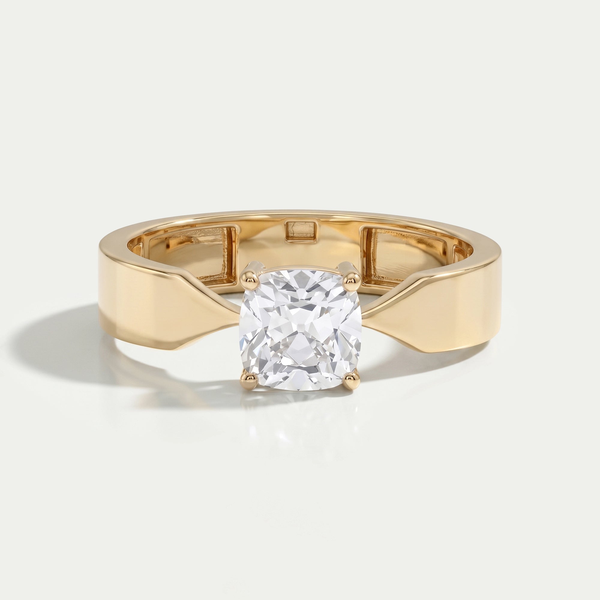 Old Mine Cushion Lab Diamond Solitaire Ring Rings