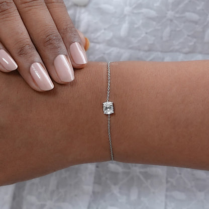 Multi Lab Diamond Bezel Set Solitaire Chain Bracelet 