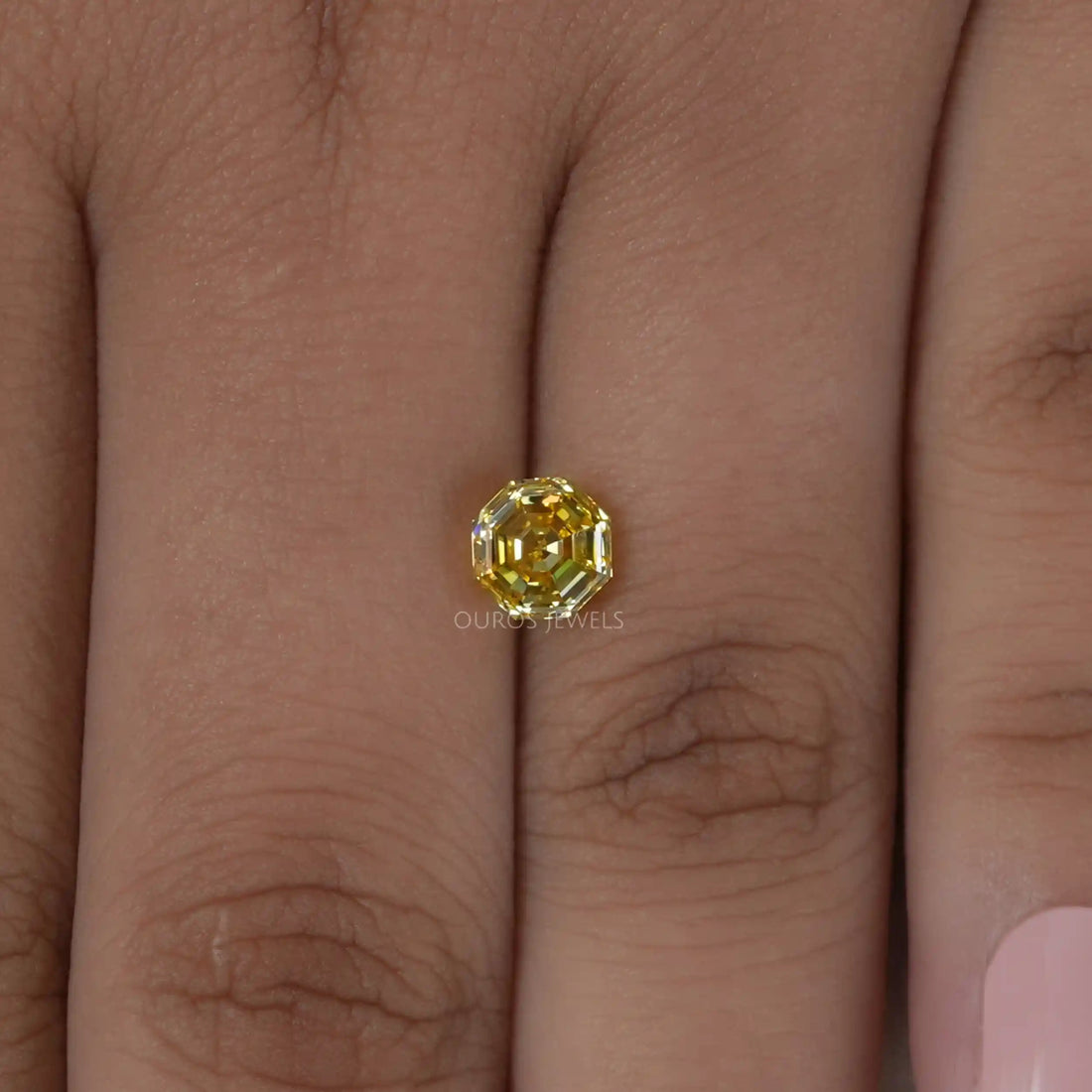 1.25 Carat Yellow Octagon Cut Lab Grown Diamond