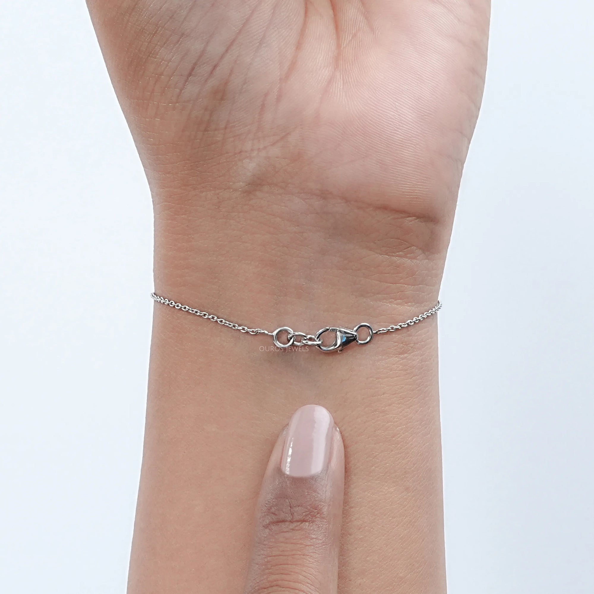 Multi Lab Diamond Bezel Set Solitaire Chain Bracelet 