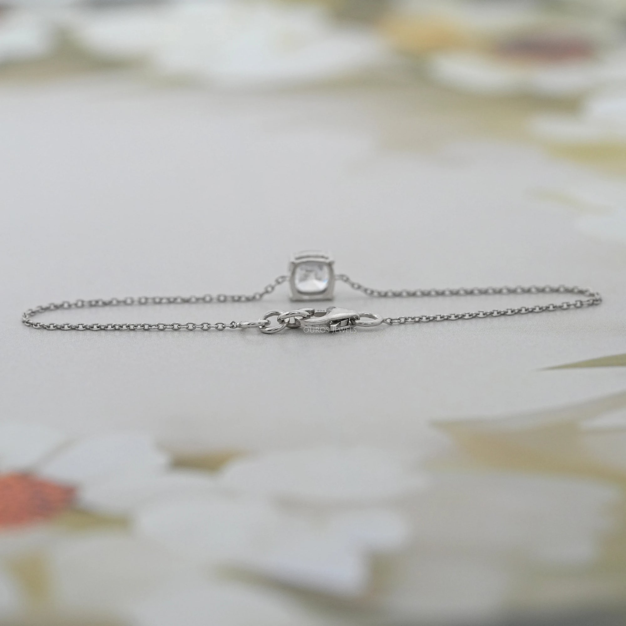 Multi Lab Diamond Bezel Set Solitaire Chain Bracelet 