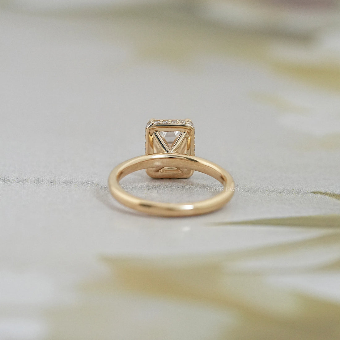 Old Mine Cushion Cut Hidden Halo Engagement Ring Rings