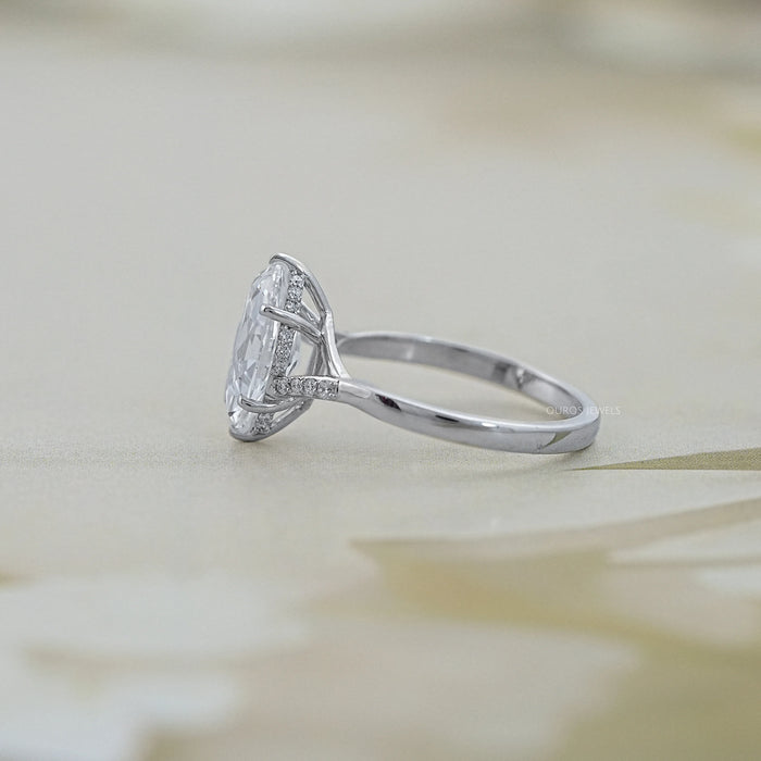 Split Shank Old Mine Moval Cut Diamond Engagement Ring 