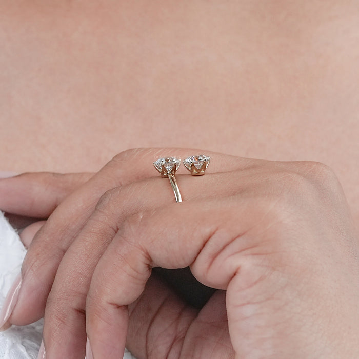 Old European Round Diamond Toi Et Moi Engagement Ring