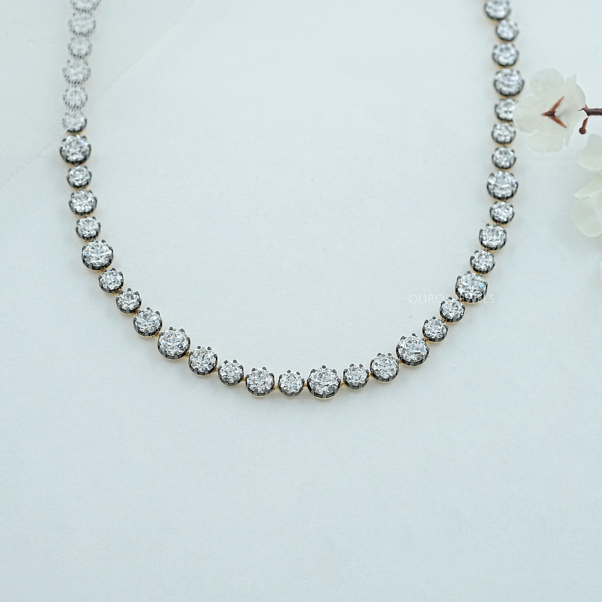 Dual Oval Lab Grown Diamond Toi Et Moi Pendant Necklace 