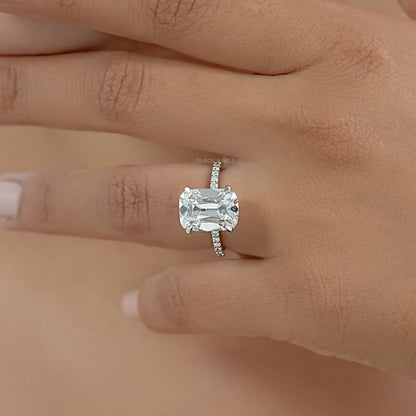 Old Mine Cushion Cut Solitaire Accent Ring Ring