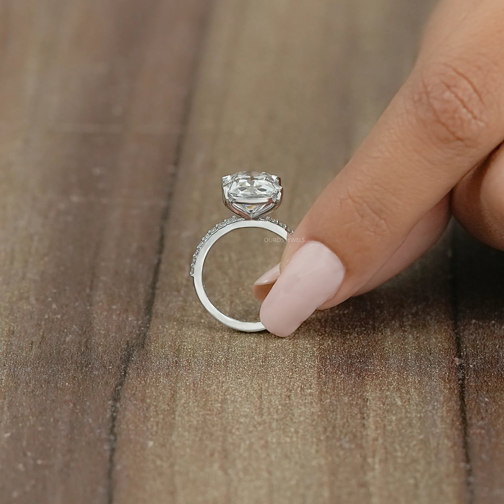 Old Mine Cushion Cut Solitaire Accent Ring Ring