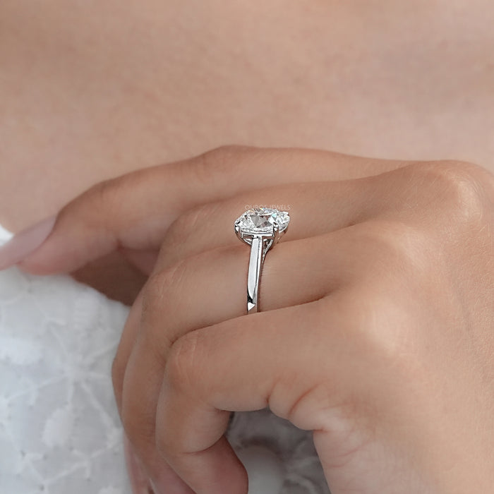 Old Mine Cushion Lab Diamond Solitaire Engagement Ring