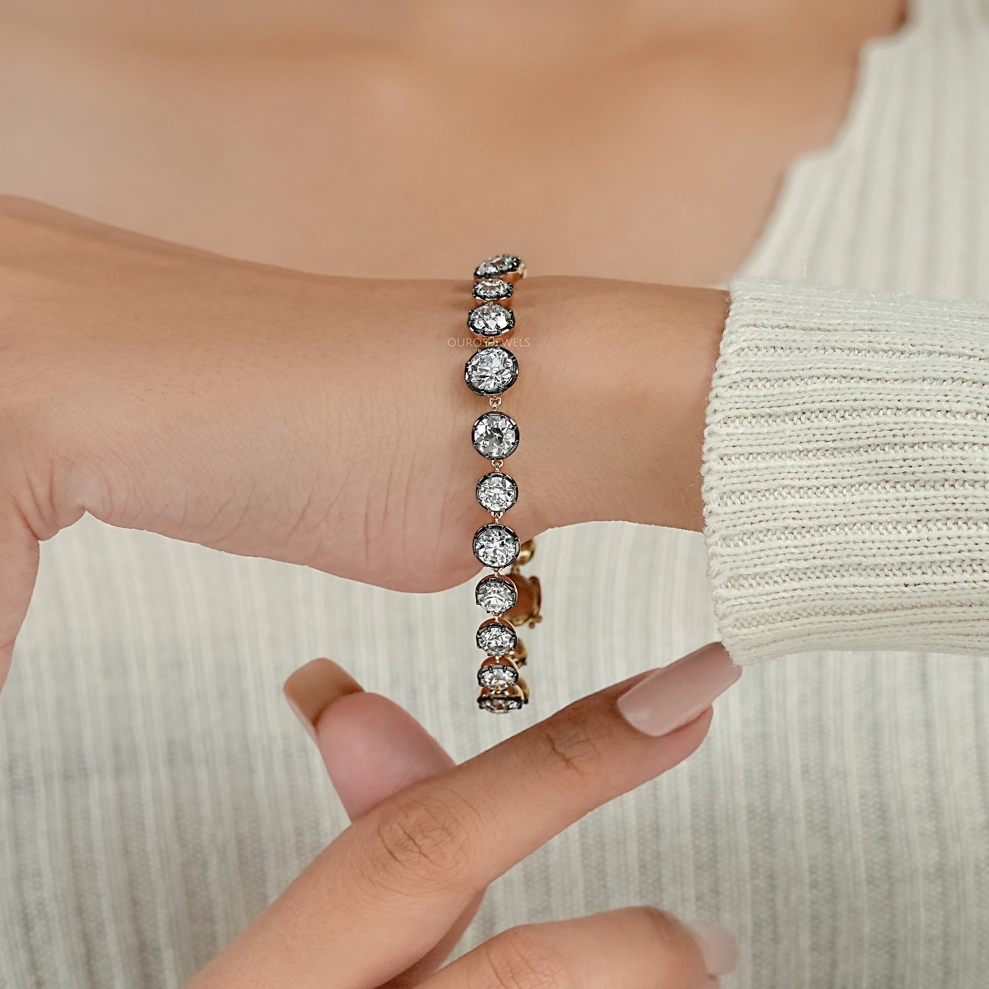 Vintage Old European Round Diamond Bracelet