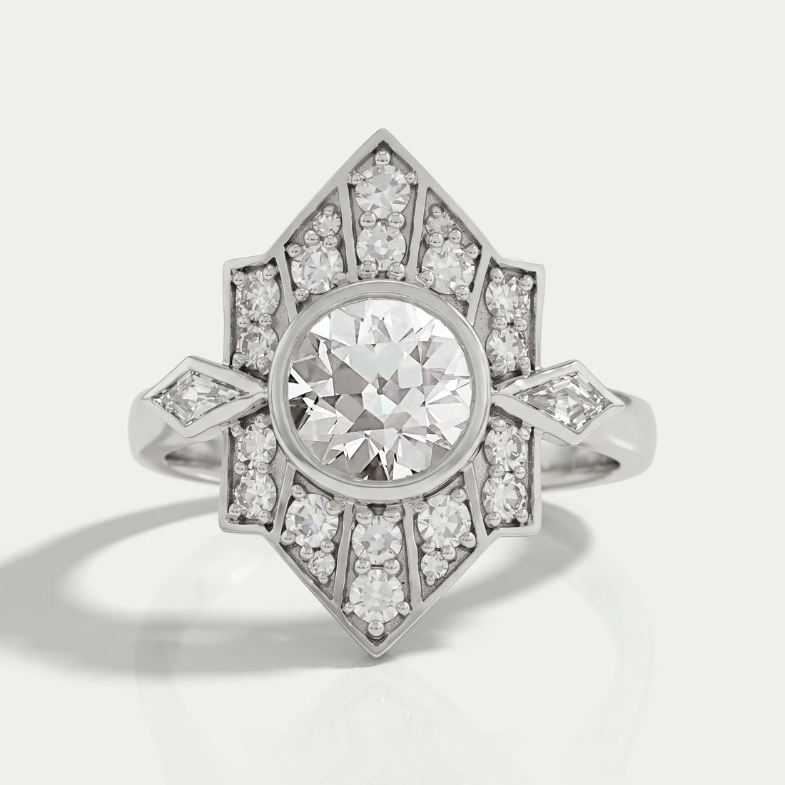 Old European Round Cut Bezel Set Vintage Engagement Ring Rings