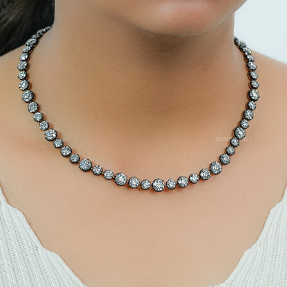 Dual Oval Lab Grown Diamond Toi Et Moi Pendant Necklace 