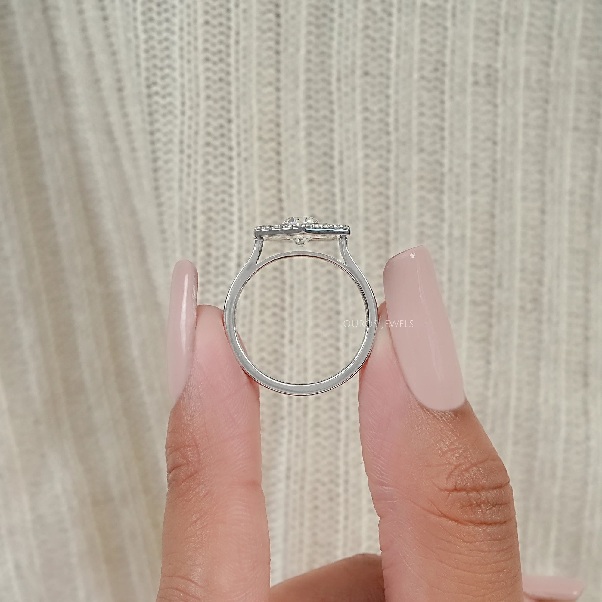 OEC Round Diamond Halo Black Enamel Ring Rings