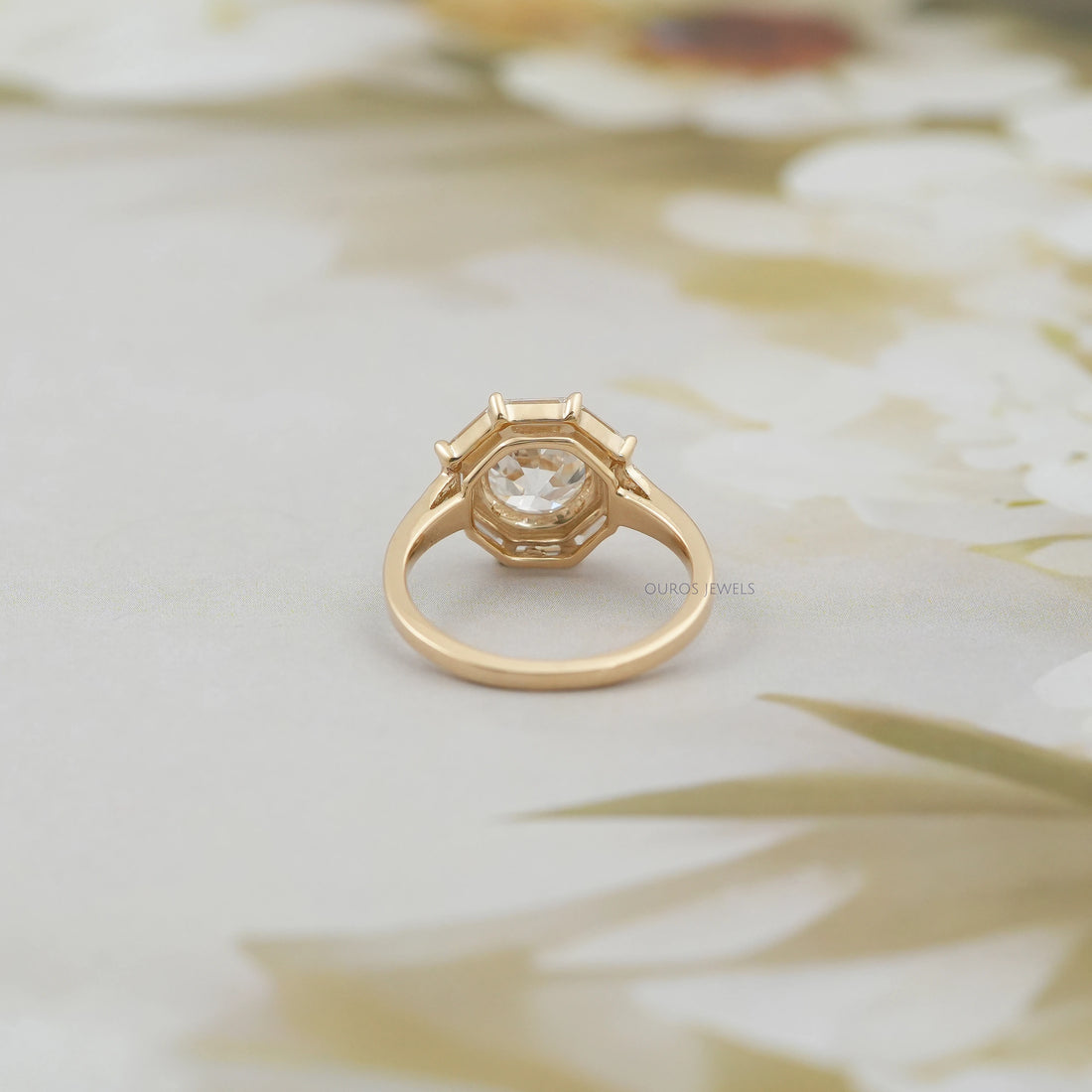 Old European Round Cut Halo Engagement Ring Ring