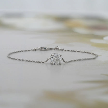 Multi Lab Diamond Bezel Set Solitaire Chain Bracelet 