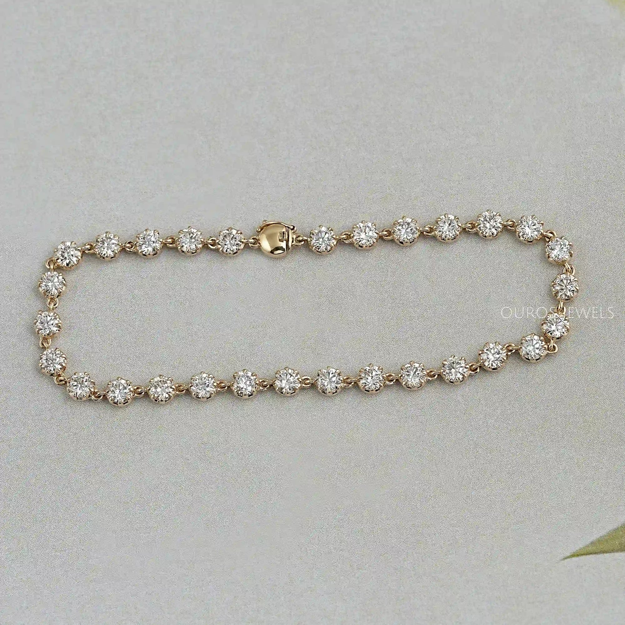 Old European Round Cut Lab Diamond Bracelet Bracelet