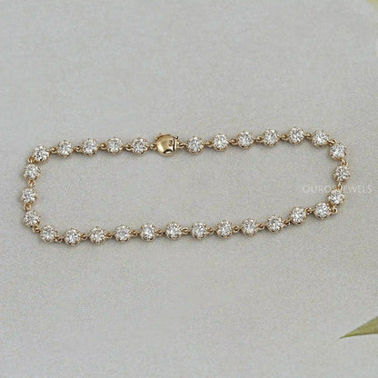 Old European Round Cut Lab Diamond Bracelet Bracelet