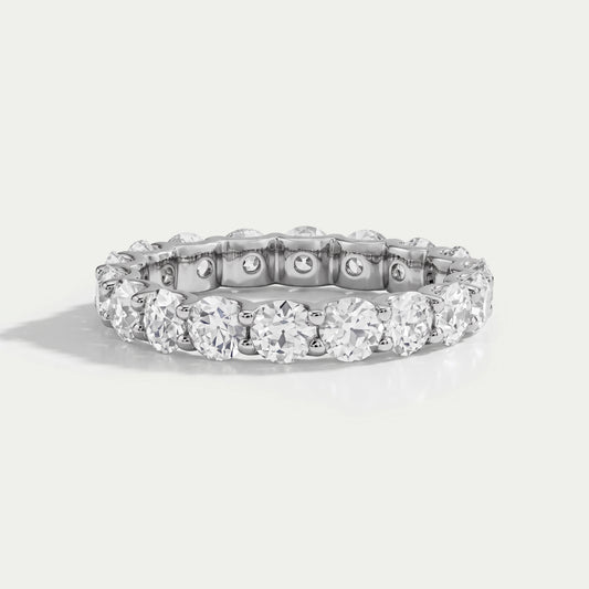 Old European Round Cut Lab Diamond Full Eternity Wedding Band Rings