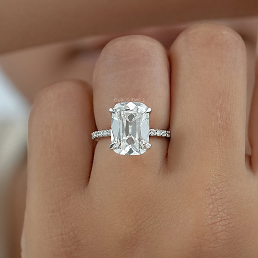 Old Mine Cushion Cut Solitaire Accent Ring Ring