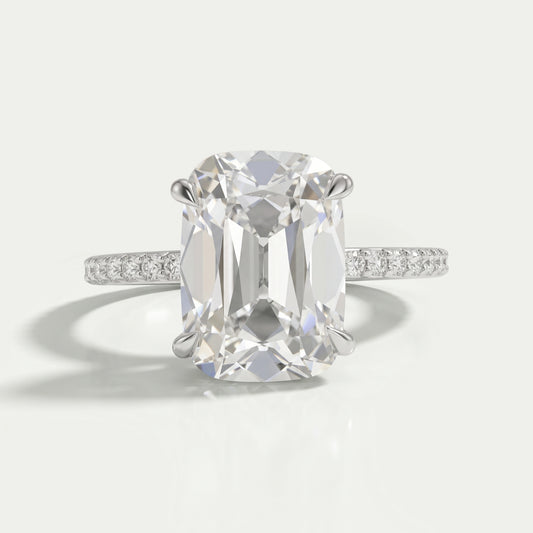 Old Mine Cushion Cut Solitaire Accent Ring Ring