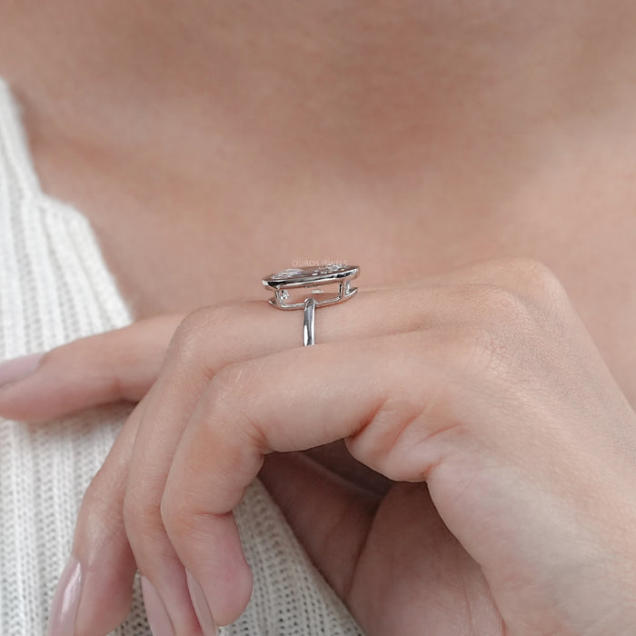 Old Mine Cushion Cut Lab Diamond Solitaire Ring