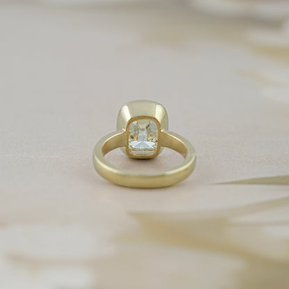 Old Mine Cushion Lab Diamond Bezel Set Ring Ring