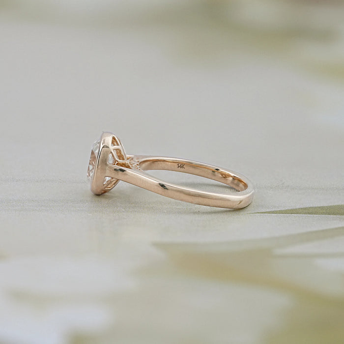 Old Mine Cushion Cut Lab Diamond Solitaire Ring