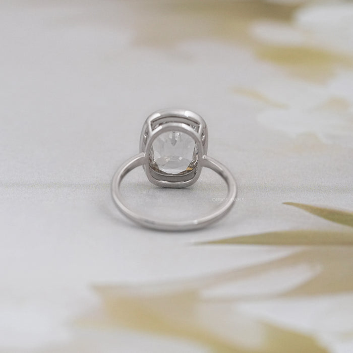 Old Mine Cushion Cut Lab Diamond Solitaire Ring