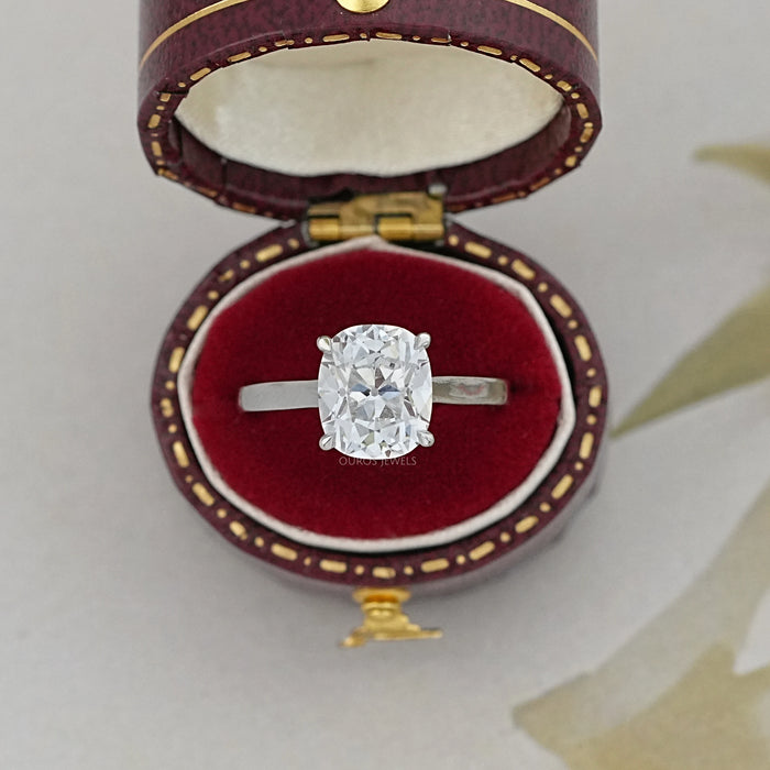 Old Mine Cushion Lab Diamond Solitaire Engagement Ring