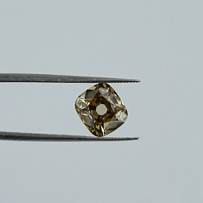 Champagne Colour Old Mine Cushion Cut Lab Grown Diamond