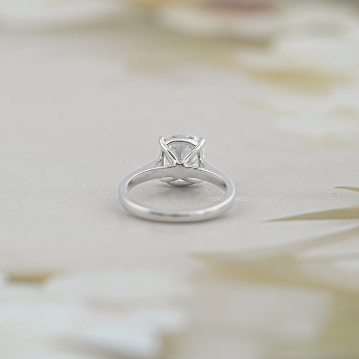 Old Mine Cushion Lab Diamond Solitaire Engagement Ring