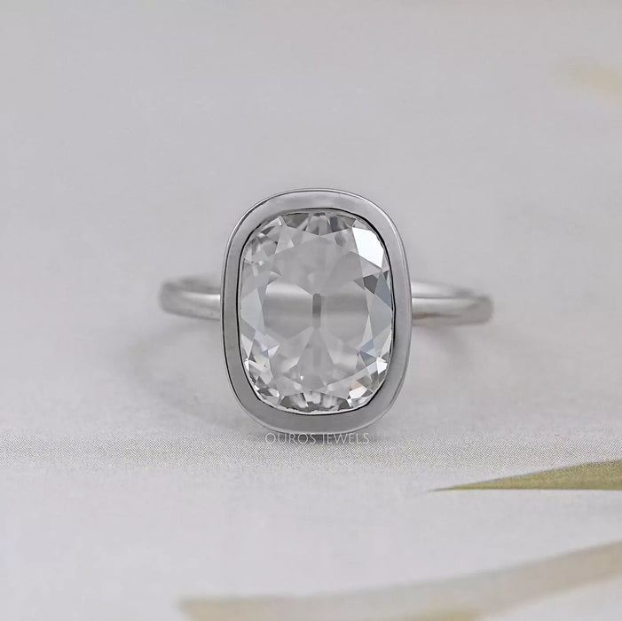 Old Mine Cushion Cut Lab Diamond Solitaire Ring