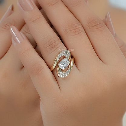 Old Mine Cushion Cut Diamond Accent Bypass Ring Rings
